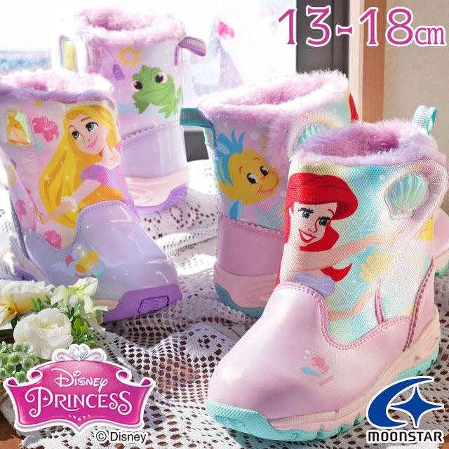 ムーンスター キッズ ベビー 防水 ウインターブーツ アリエル ラプンツェル ディズニープリンセス DN WC040E 女の子 子供靴 スノーブーツ 防寒 | MoonStar