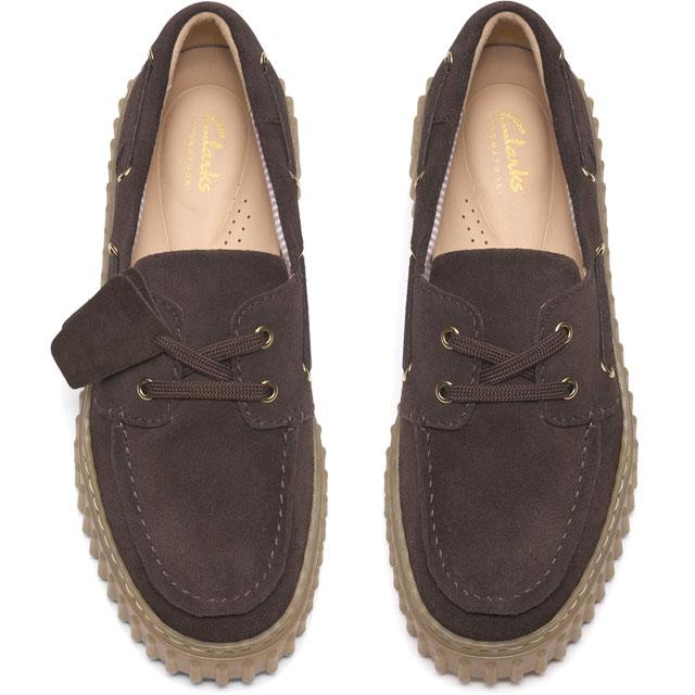 Clarks（クラークス） レディース 厚底デッキシューズ 本革 チャンキー 