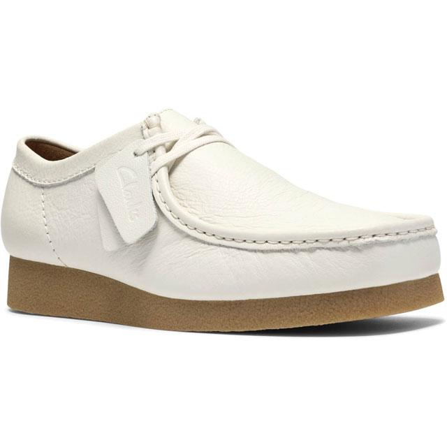 Clarks（クラークス） ワラビー EVO レザーシューズ メンズ 白 本革