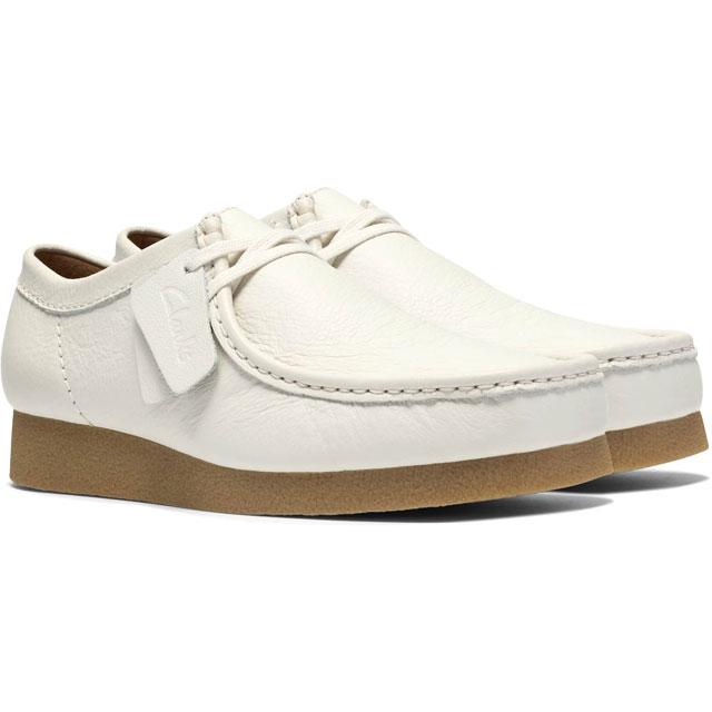 Clarks（クラークス） ワラビー EVO レザーシューズ メンズ 白 本革
