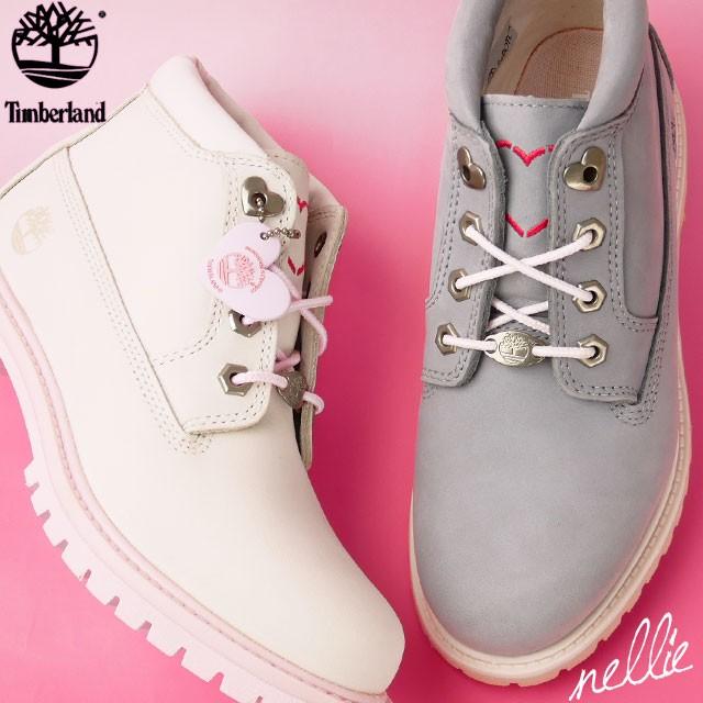 ティンバーランド Timberland ブーツ レディース 革靴 ネリー ウォータープルーフ チャッカ 防水 チャッカブーツ ハート ホワイト 白 グレー ヌバックレザー シューマートワールド 通販 Paypayモール
