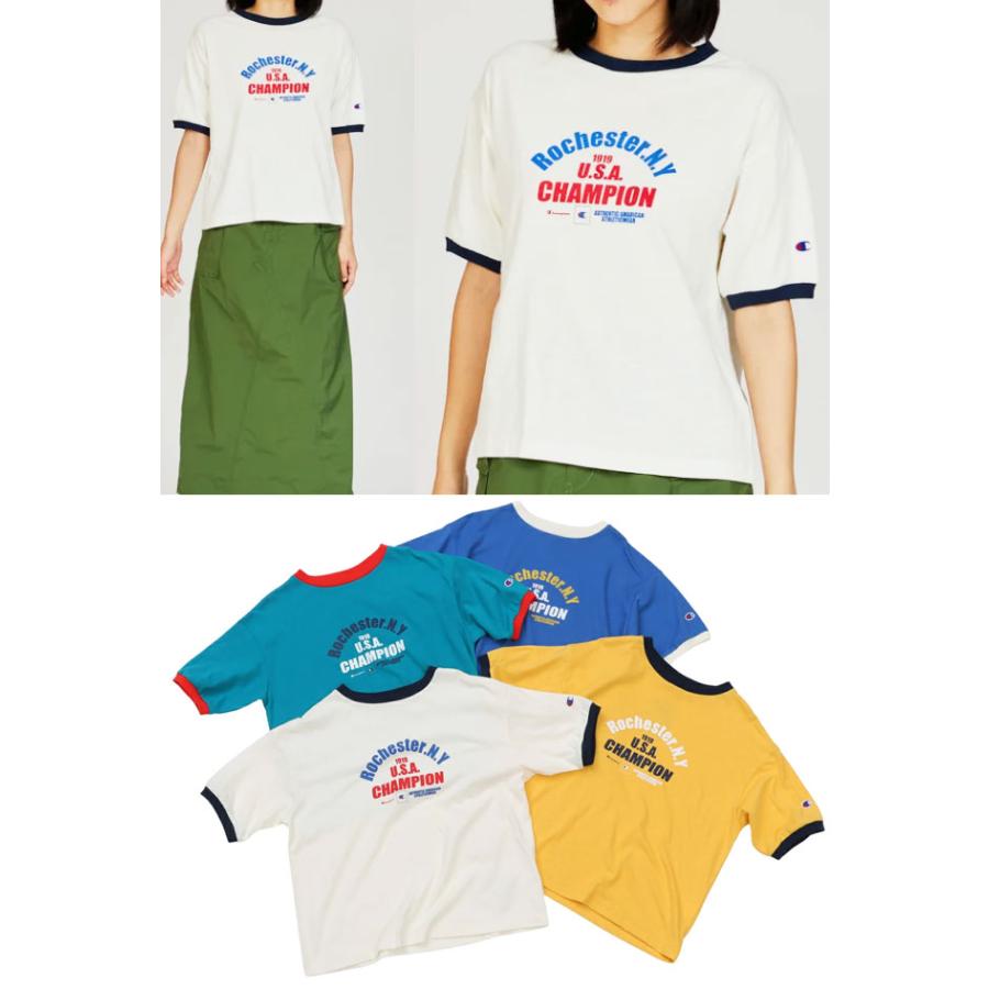 チャンピオン ショートスリーブリンガーTシャツ レディース CW-B316 半袖 ロゴ ティーシャツ プリント トップス アパレル ライン ウェア スポーティ パイピング | Champion | 09