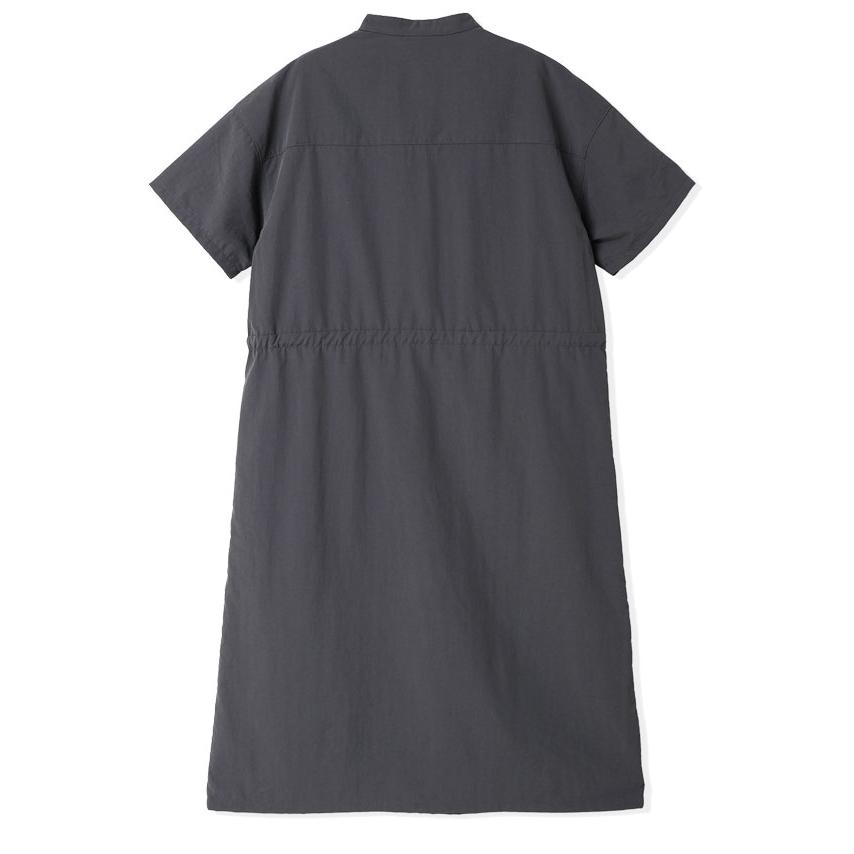 コロンビア ワンピース レディース PL1922 ウィメンズジプシーバーズドレス 撥水 アパレル ウェア 膝丈 バンドカラー 紫外線ケア 無地 ドローコード カーキ 服_6