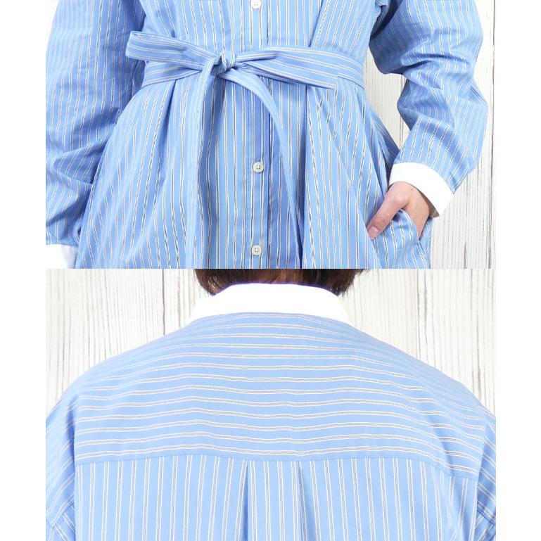 LACOSTE（ラコステ） シャツワンピース レディース EF005 長袖 ひざ下