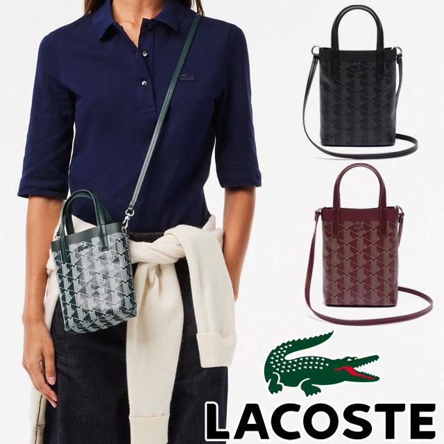 【未使用品】LACOSTE ラコステ PVC キャンパス ショルダーバッグ セール】 ヘリテージキャンバス フラップクローズコットン