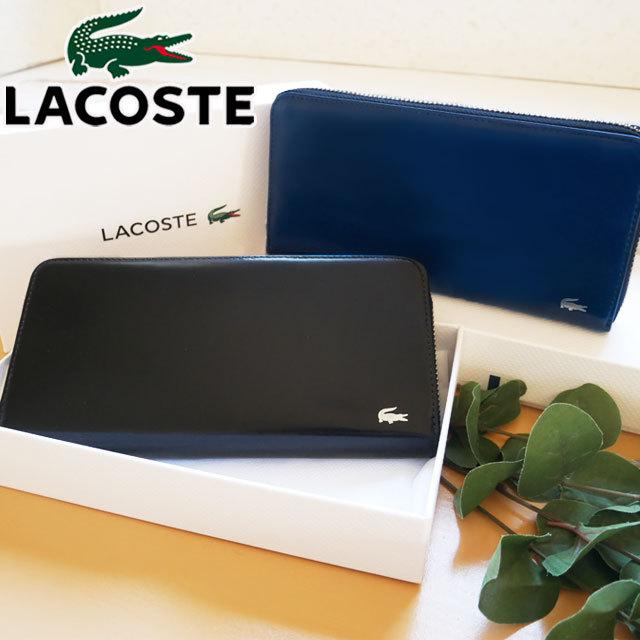 ラコステ Lacoste 財布 メンズ レディース 長財布 ロングウォレット ブランド サイフ カード 本革 牛革 ブラック ネイビー Men S Premium 2 Nh0110k シューマートワールド 通販 Paypayモール