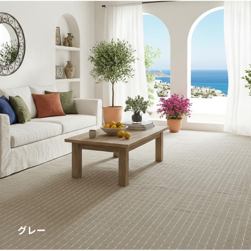 新品抗菌ラグ261×261cm、江戸間4.5畳アイボリー カーペット 江戸間 4.5畳 261×261 フリーカット ラグ ラグマット 平織