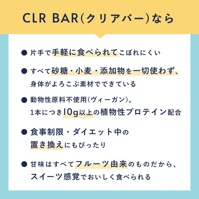 プロテインバー プレミアム スナックミー CLR BAR クリアバー 10本セット グルテンフリー ヴィーガン 無添加 砂糖不使用 ダイエット