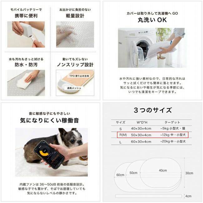 AIRBUGGY エアバギー AIRMON Pet REGULAR エアモンペットレギュラー APGRM 【 ペット クッション マット ベッド ファン 電動 犬 猫 洗濯可能 アウトドア 】_4