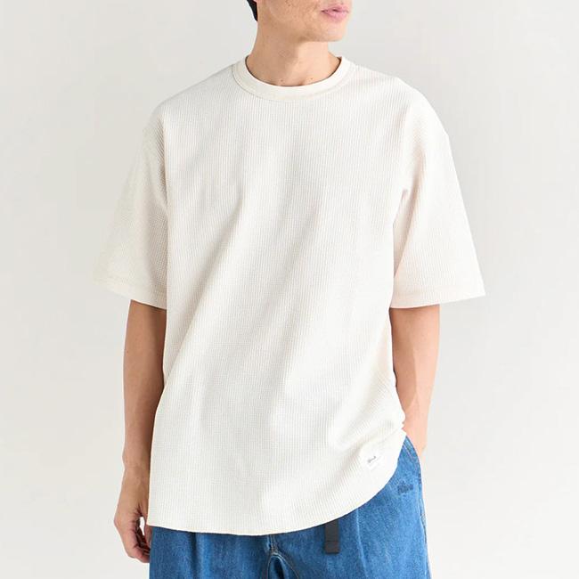 NANGA ナンガ AIRFLEX WAFFLE S/S TEE エアフレックスワッフルショートスリーブTシャツ N2600-1M051A【 半袖 軽量 吸水 速乾 ワッフル 伸縮 UVカット 】の画像