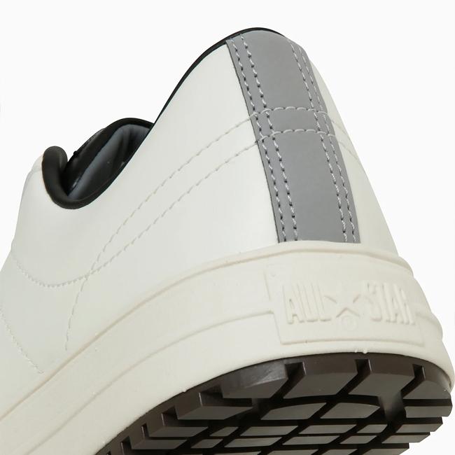 CONVERSE コンバース ONE STAR PS ワンスターPS White/Black 33701751 【 安全靴 作業靴 セーフティーシューズ JSAA規格 A種 人工皮革製 プロスニーカー 】の画像