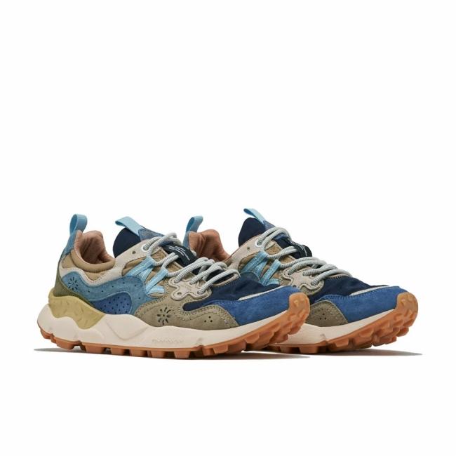 FlowerMOUNTAIN フラワーマウンテン YAMANO3 ヤマノ3 Navy/Blue/Khaki FM63781 【 靴 スニーカー シューズ 抗菌 防臭 吸水 アウトドア 】の画像
