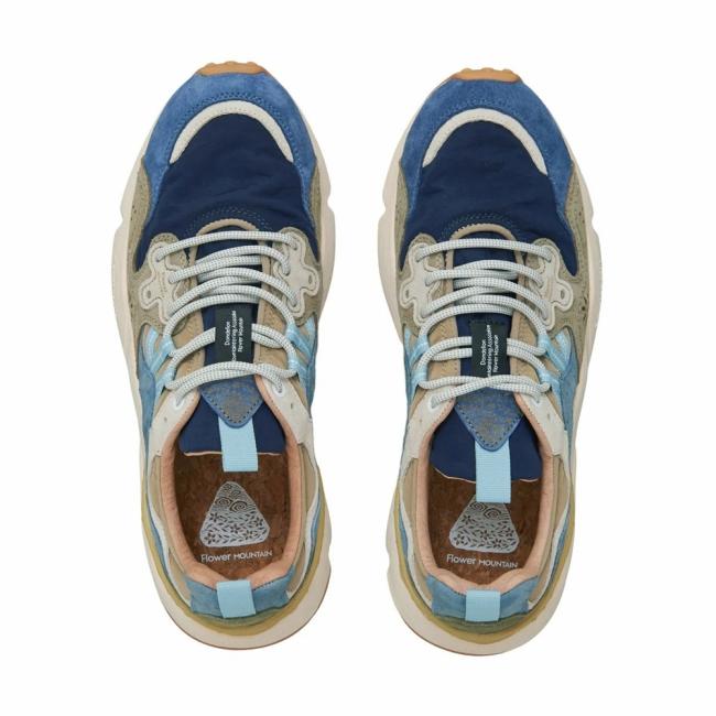 FlowerMOUNTAIN フラワーマウンテン YAMANO3 ヤマノ3 Navy/Blue/Khaki FM63781 【 靴 スニーカー シューズ 抗菌 防臭 吸水 アウトドア 】の画像