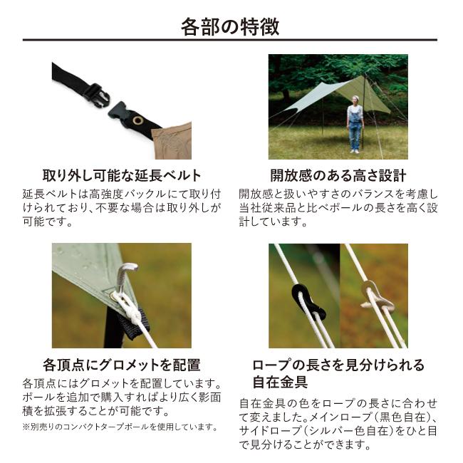 ITSUKA NO TARP いつかのタープ タン DOD ポールなし DODのいつかのタープはポールやペグもセット販売！驚きの価格で