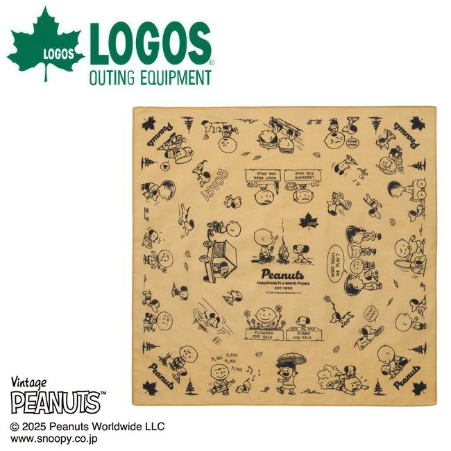 LOGOS（ロゴス） SNOOPY(PEANUTS 75years) バンダナ(ベージュ) 37500319 【 スヌーピー コラボ ...