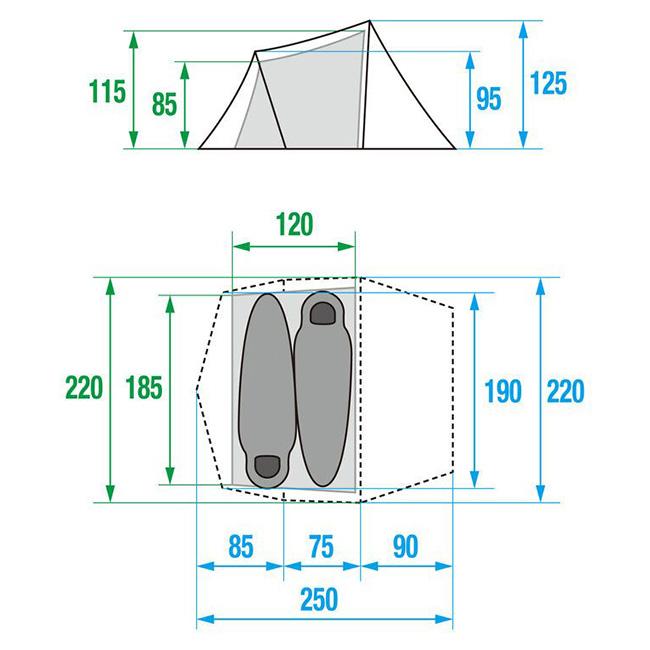 未使用 THE NORTH FACE Evacargo 2 The North Face NV22105 Evacargo 2 Tent, New Taupe Green, One