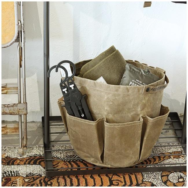 POST GENERAL ポストジェネラル WAXED CANVAS TOOL BAG ROUND ワックスドキャンバスツールバッグラウンド