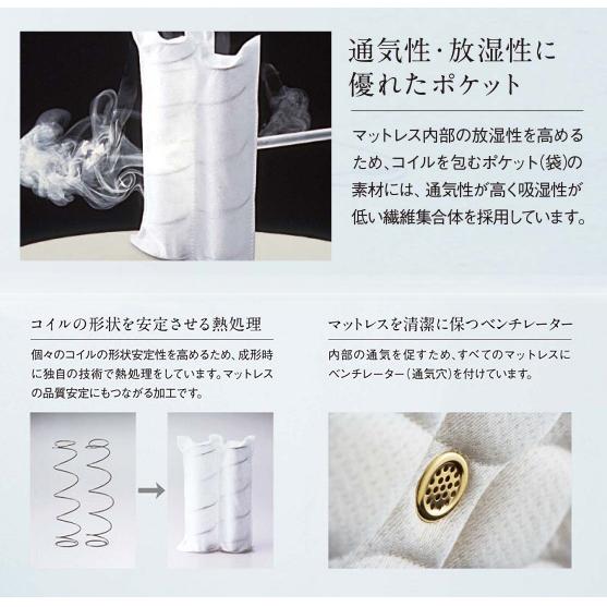 日本ベッド ビーズポケットベーシック マットレス S シングル BEADS POCKET BASIC ポケットコイル 日本製 抗菌 防臭 送料無料 | 日本ベッド | 04