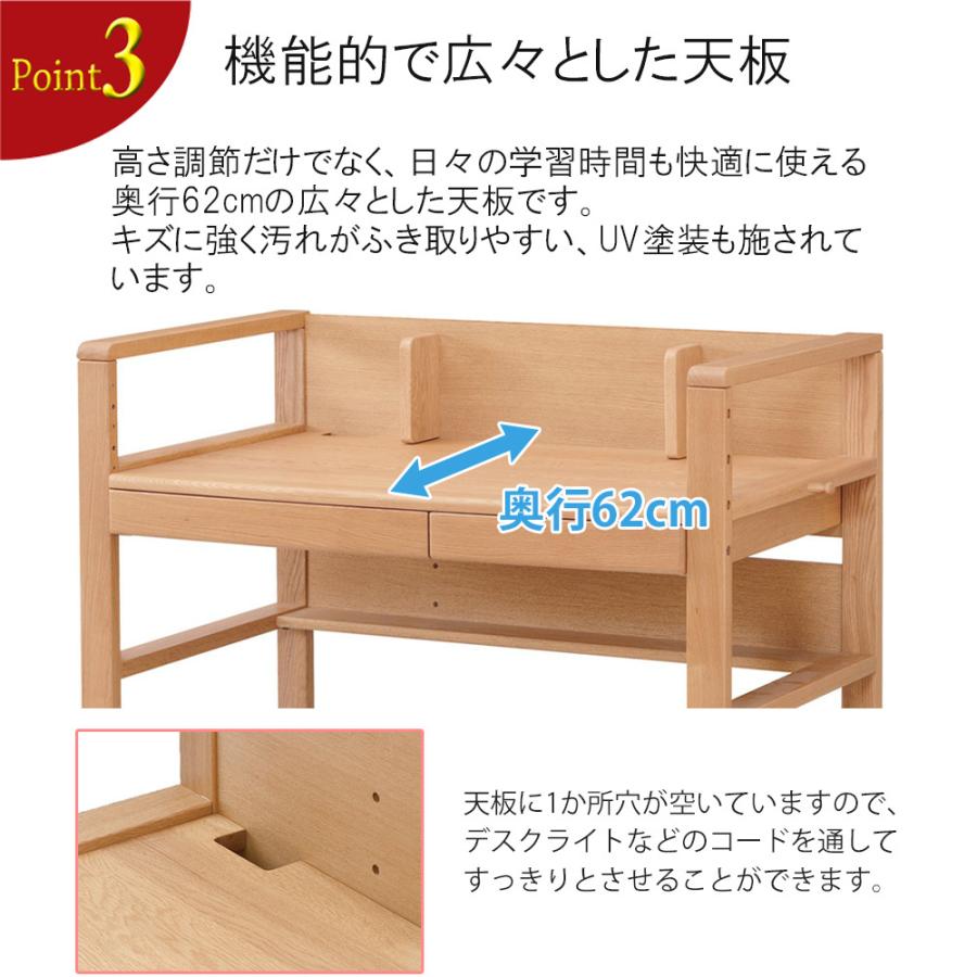 浜本工芸 学習デスク・チェア・ワゴンセット No.17デスク【幅100cm】3 