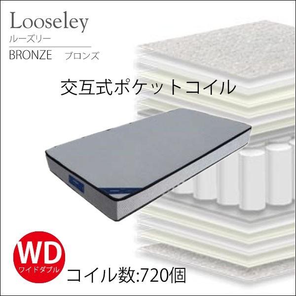 マットレス ワイドダブル ポケットコイル ルーズリーブロンズ ハード 硬め 150×195 交互配列ポケット コイル数720個 厚み23cm 大川家具 サンコウ