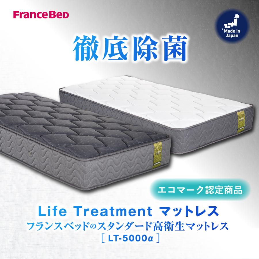 フランスベッド 【正規品】 マットレス D ダブル LT-5000α ハード ソフト 厚さ28cm 正規品 LT5000 除菌 キュリエスAg スプリング 腰痛 抗菌の画像