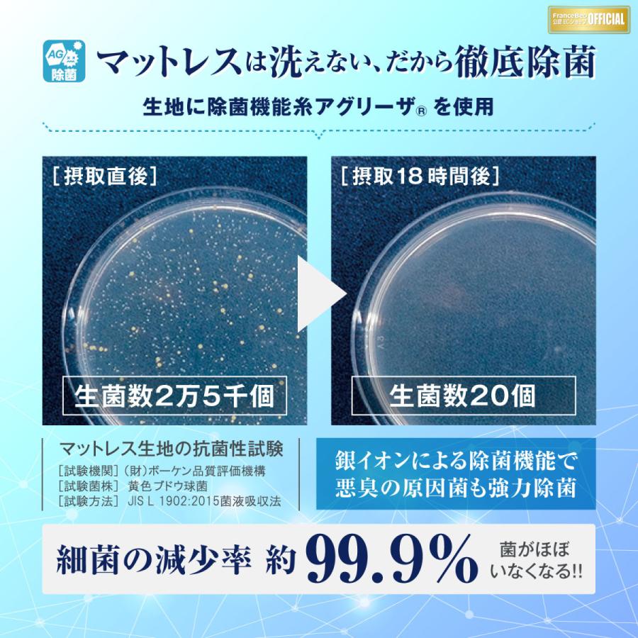 フランスベッド 【正規品】 マットレス S シングル LT-5000α ハード ソフト 厚さ28cm 正規品 LT5000 除菌 キュリエスAg スプリング 腰痛 抗菌の画像