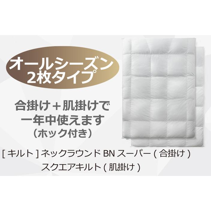 フランスベッド 羽毛布団 オールシーズン 2枚合わせ D ダブル LT JO-04 セレクト ホワイトグースダウン90% ポーランド産 制菌 消臭 防ダニ 10年保証 日本製