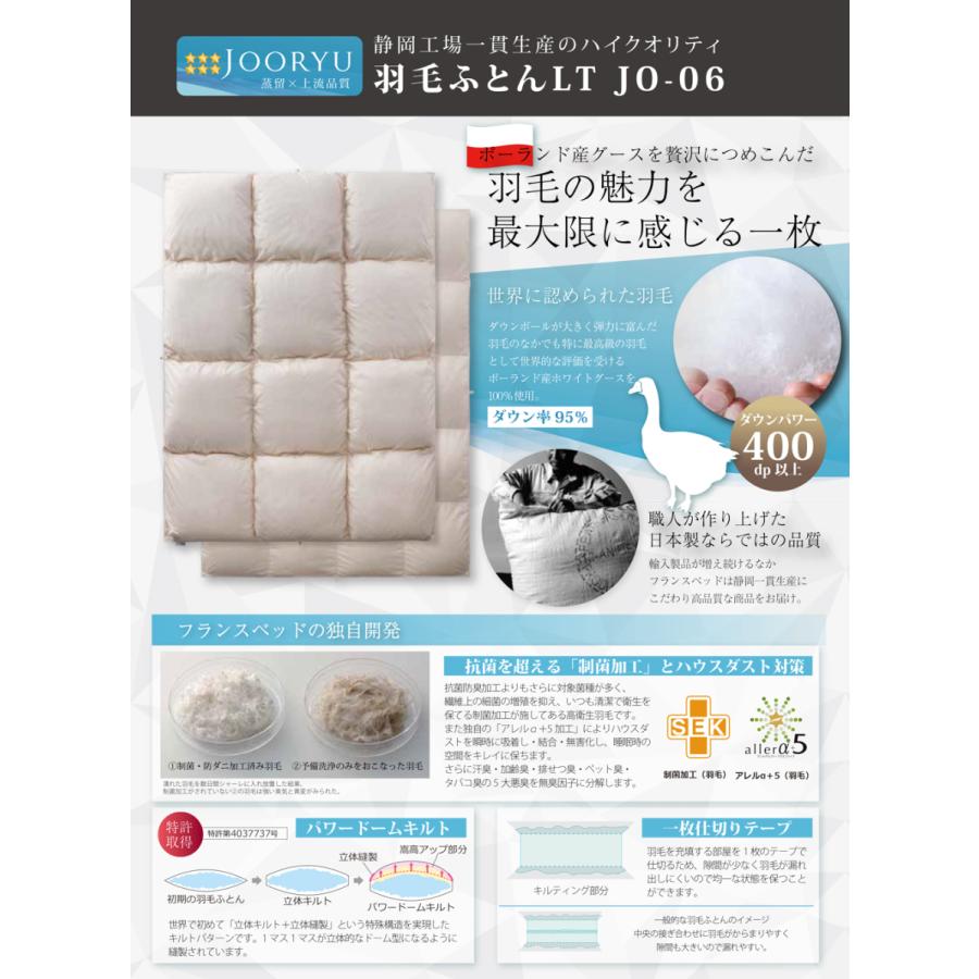 フランスベッド製 高級羽毛掛け布団 ダウンキルト
