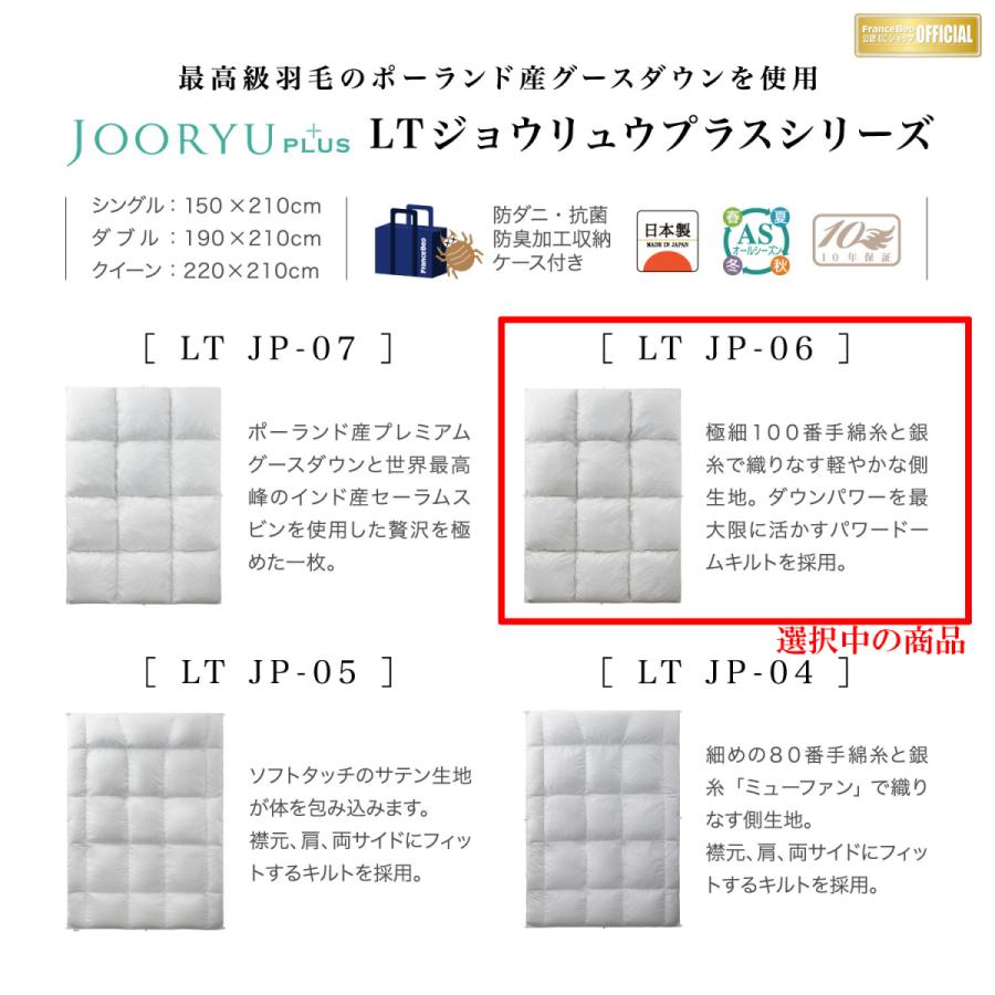 フランスベッド（FRANCEBED） 羽毛布団 合掛け Q クイーン LT JP-06