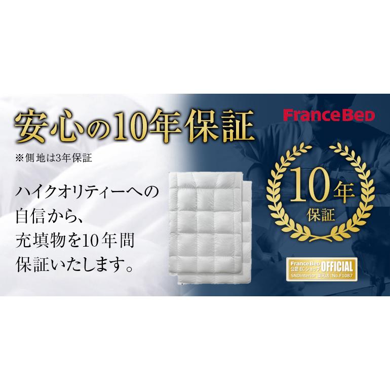 フランスベッド 【正規品】 羽毛布団 1枚タイプ Q クイーン LT JP-07 JOORYU プレミアムグースダウン95% ポーランド産 制菌 消臭 防ダニ 10年保証の画像