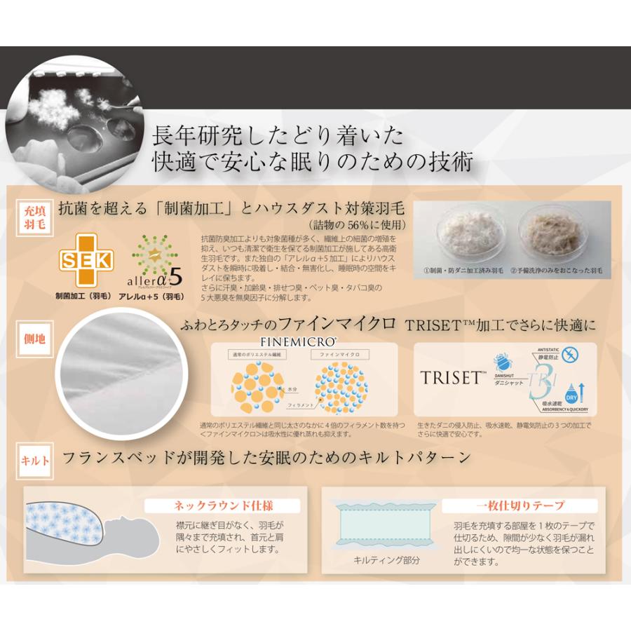 フランスベッド（FRANCEBED） 羽毛布団 合掛け Q クイーン LT MJ-03