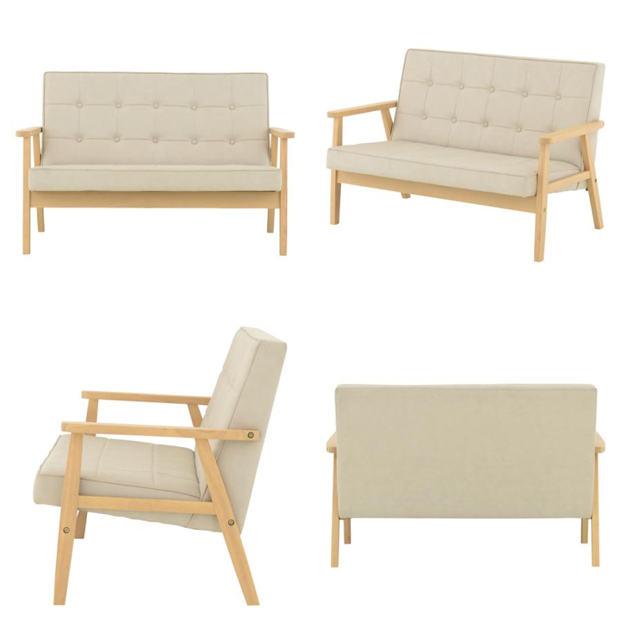 4FUL（フォーフル） SALE 2人掛けソファ 2Pソファ 幅114cm 木製