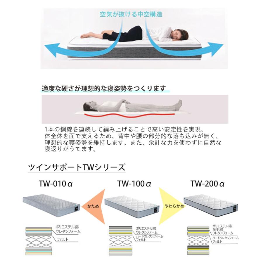 フランスベッド（FRANCEBED） 【正規品】 マットレス TW-100α ツイン