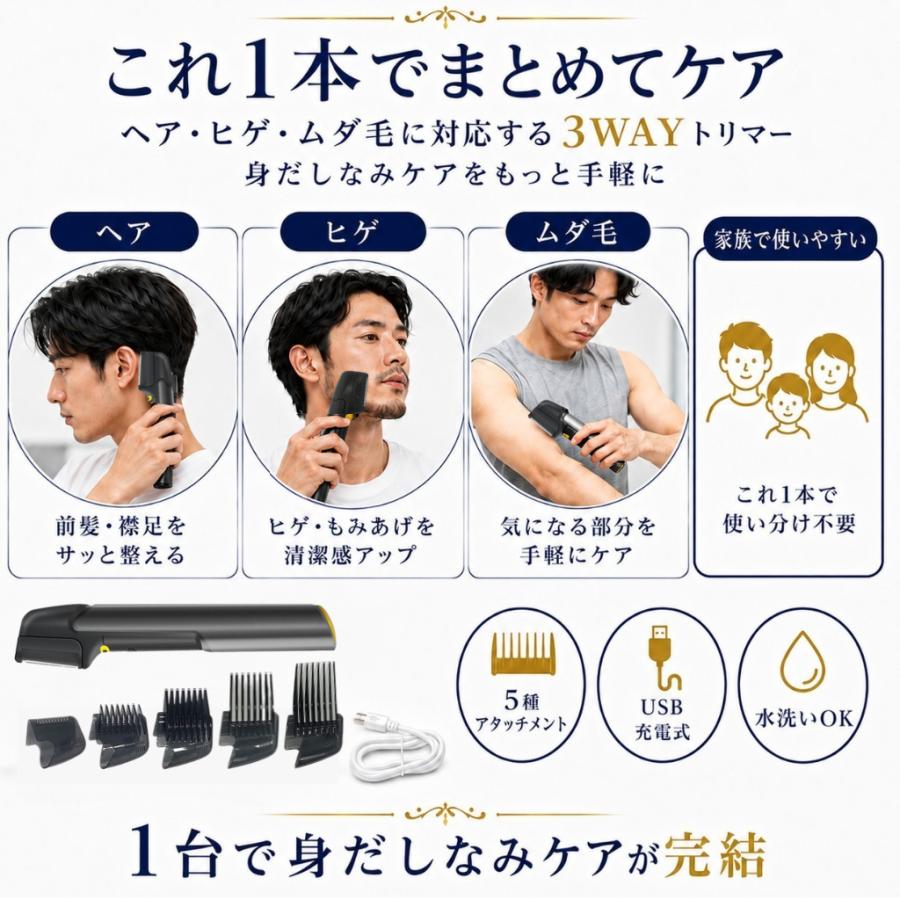 【新品未使用】電動バリカン/ヘアカッター ヒゲトリマー 充電式 バリカン 散髪 ヒゲトリマー ヘアカッター 髭 USB 充電式 静音 子供