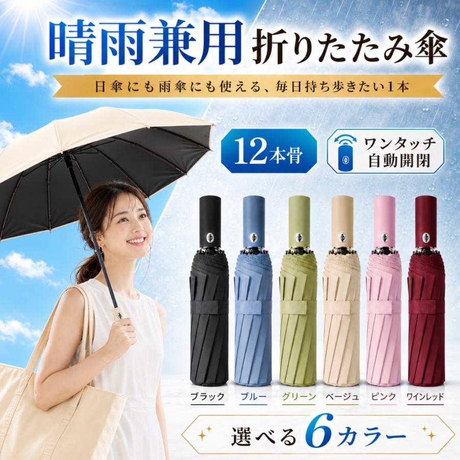 折りたたみ傘 軽量 大きい 晴雨兼用 自動開閉 風に強い 折り畳み傘