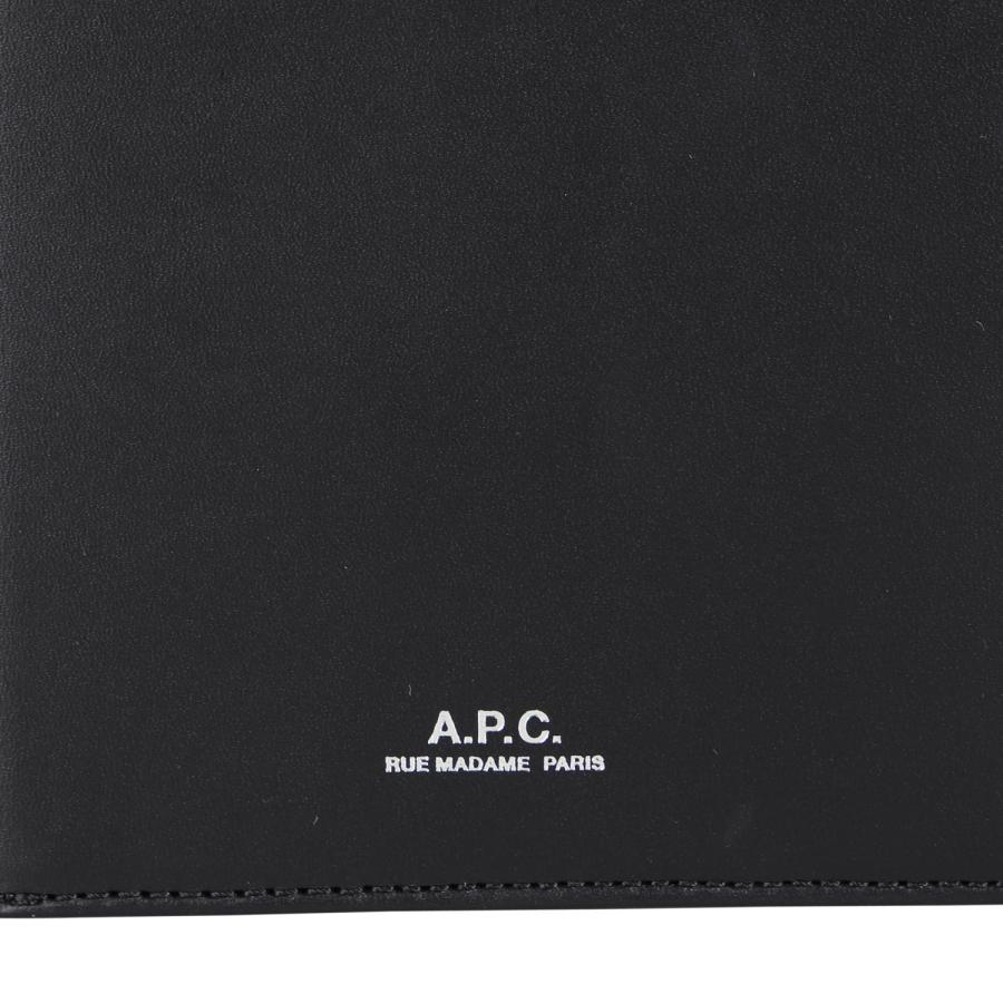 A.P.C. アーペーセー 財布 二つ折り メンズ レディース WALLET ブラック ネイビー 黒 PXAWV-H63340｜sneak｜09