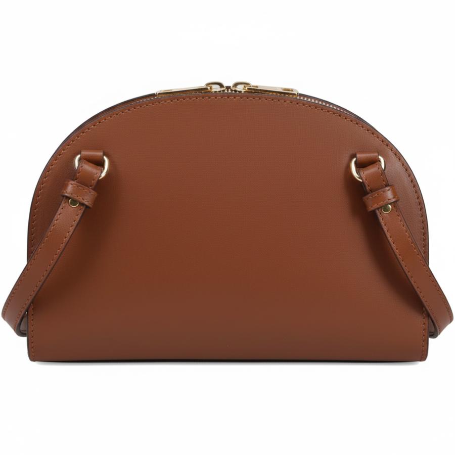 A.P.C. アーペーセー ショルダーバッグ デミルーン レディース 斜めがけ 軽量 DEMI-LUNE LEATHER CLUTCH ブラウン PXAWV F61596の画像