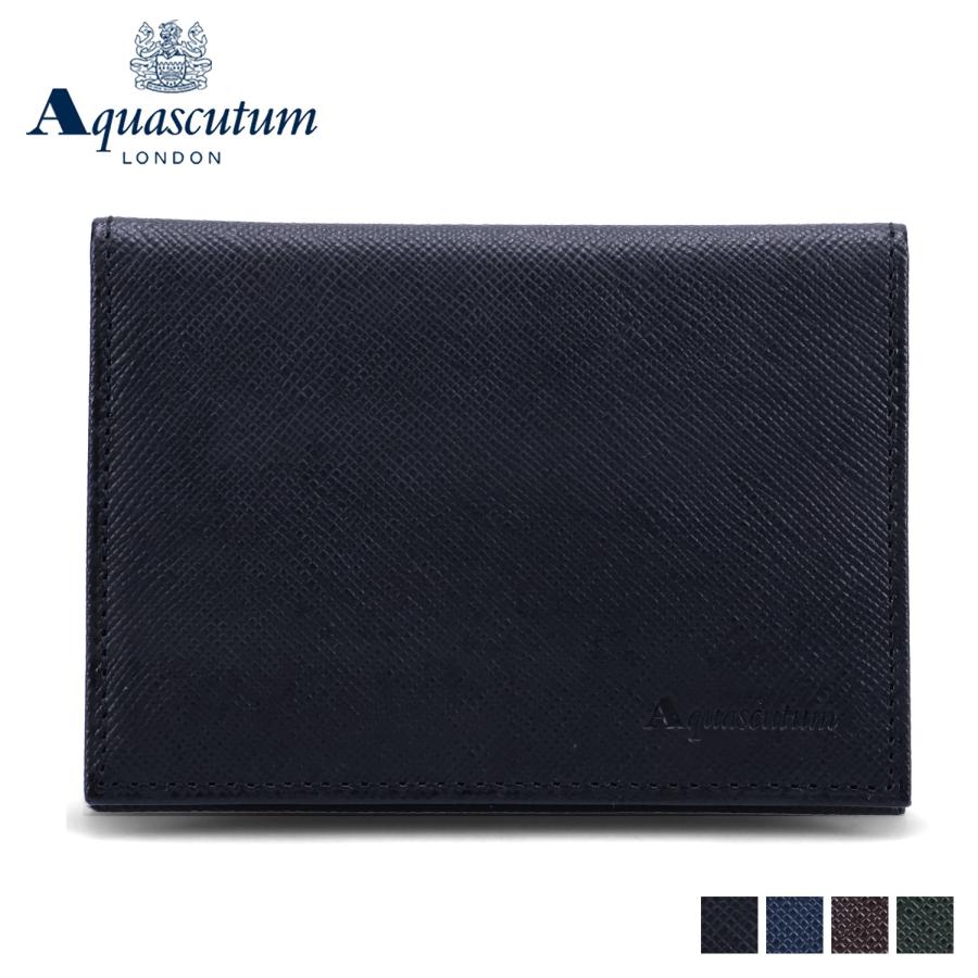 カードケース　定期入れ　名刺入れ　アクア Aquascutum アクアスキュータム 名刺入れ 風琴マチ メンズ