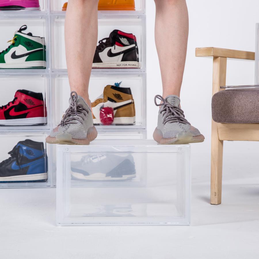 b.c.l ビーシーエル シューズケース シューズボックス 収納 6個セット 1足 スリム SHOES CASE ブラック クリア 黒 1210の画像
