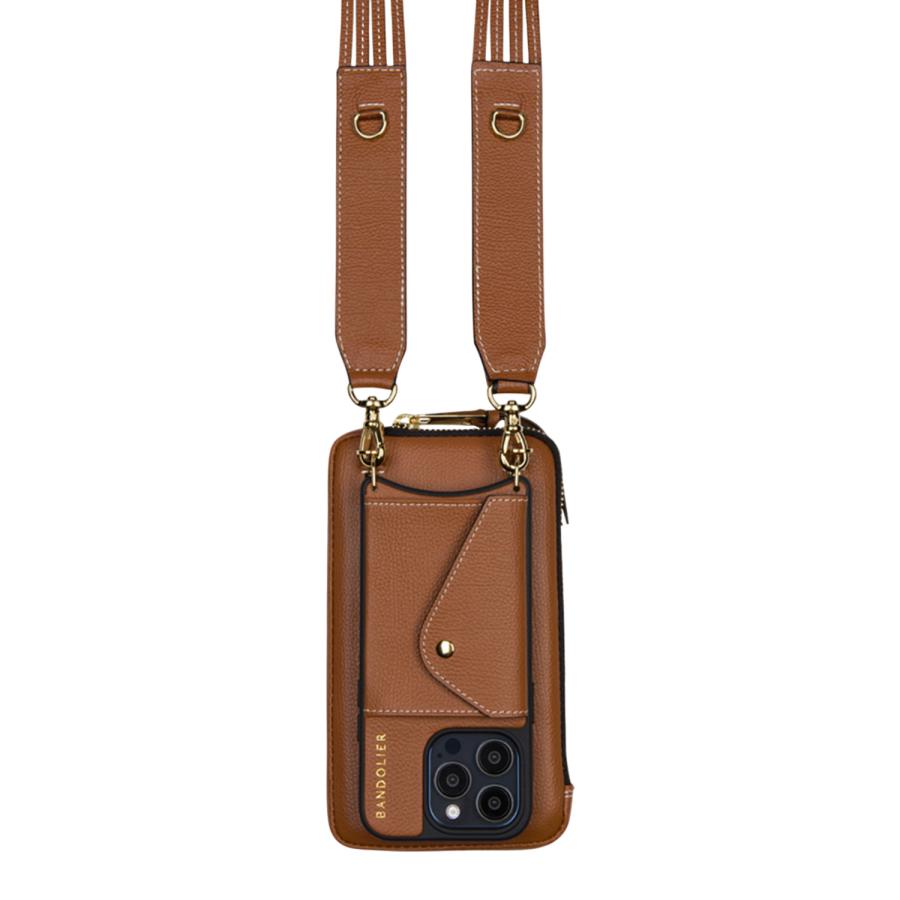 BANDOLIER バンドリヤー iPhone15 15Pro 15 Pro Max スマホケース スマホショルダー 携帯 アイフォン メンズ レディース ブラウン 14SAD｜sneak｜06