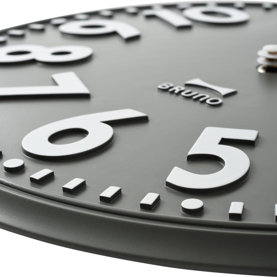 BRUNO ブルーノ 掛け時計 壁掛け時計 エンボスウォールクロック 静音 エンボス文字盤 連続秒針 ホワイト グレー ネイビー 白 BCW049 | BRUNO | 07