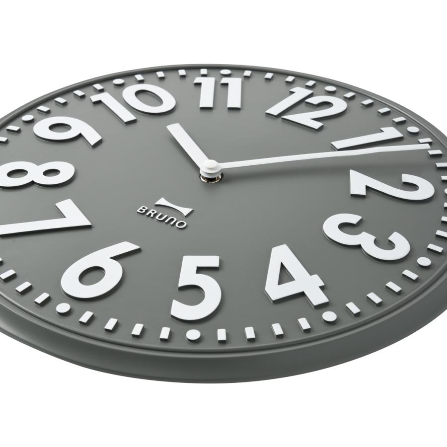 BRUNO ブルーノ 掛け時計 壁掛け時計 エンボスウォールクロック 静音 エンボス文字盤 連続秒針 ホワイト グレー ネイビー 白 BCW049 | BRUNO | 08