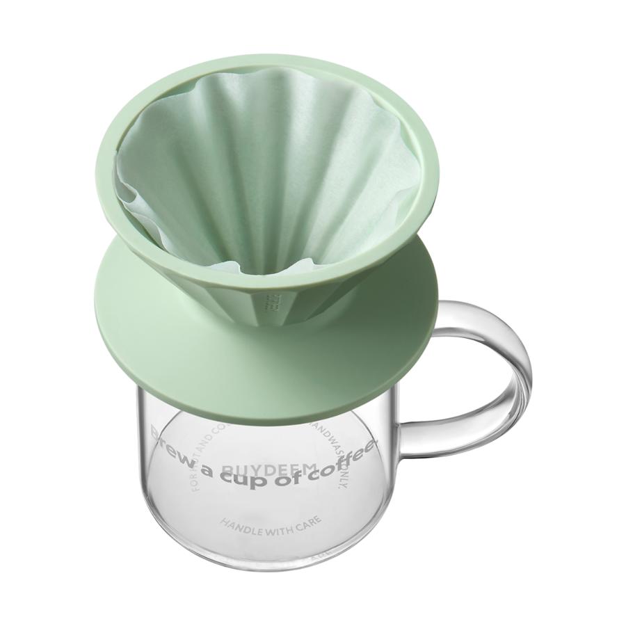 BUYDEEM バイディーム コーヒードリッパー ステンレスフィルター グラス セット DRIPPER SET グレー グリーン byd