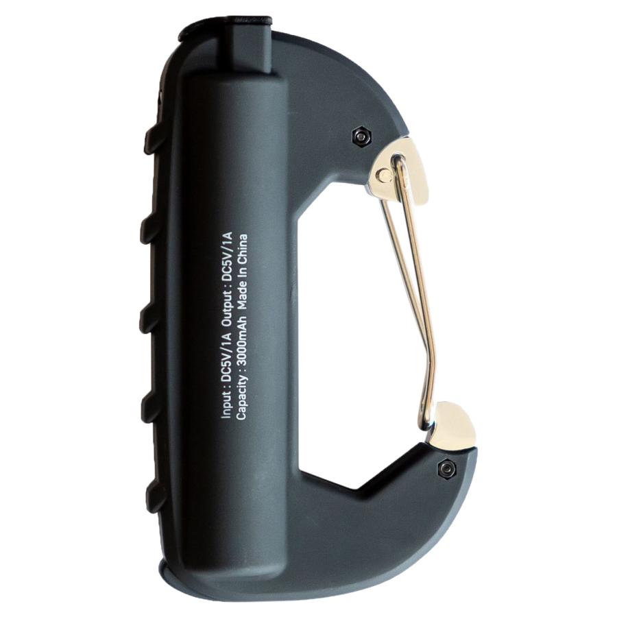 カラビナバッテリー CARABINER BATTERY モバイルバッテリー 充電器 3000mAh 軽量 ブラック ベージュ カーキ 黒 CRB-001｜sneak｜03