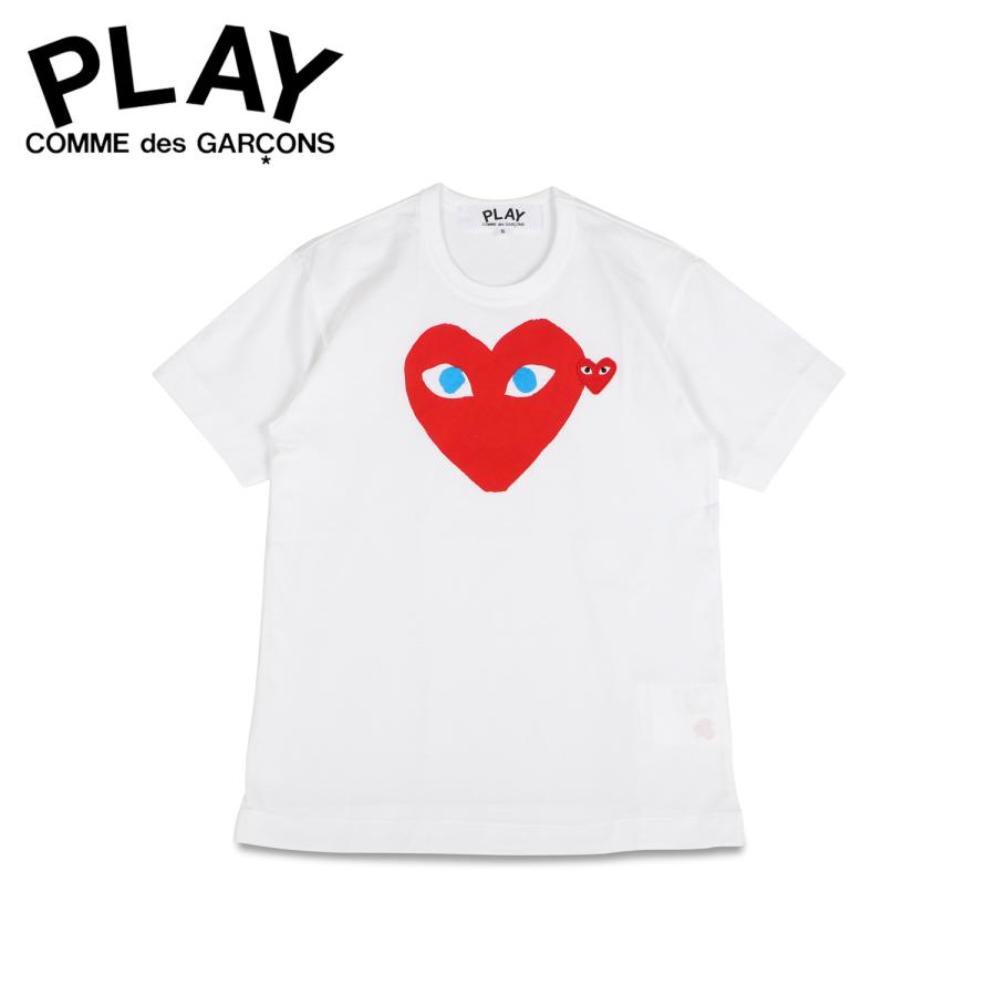【日本限定モデル】 コムデギャルソン プレイ PLAY T086 白 ホワイト T-SHIRT PLAY HEART RED ロゴ レッドハート メンズ 半袖 Tシャツ GARCONS des COMME 半袖