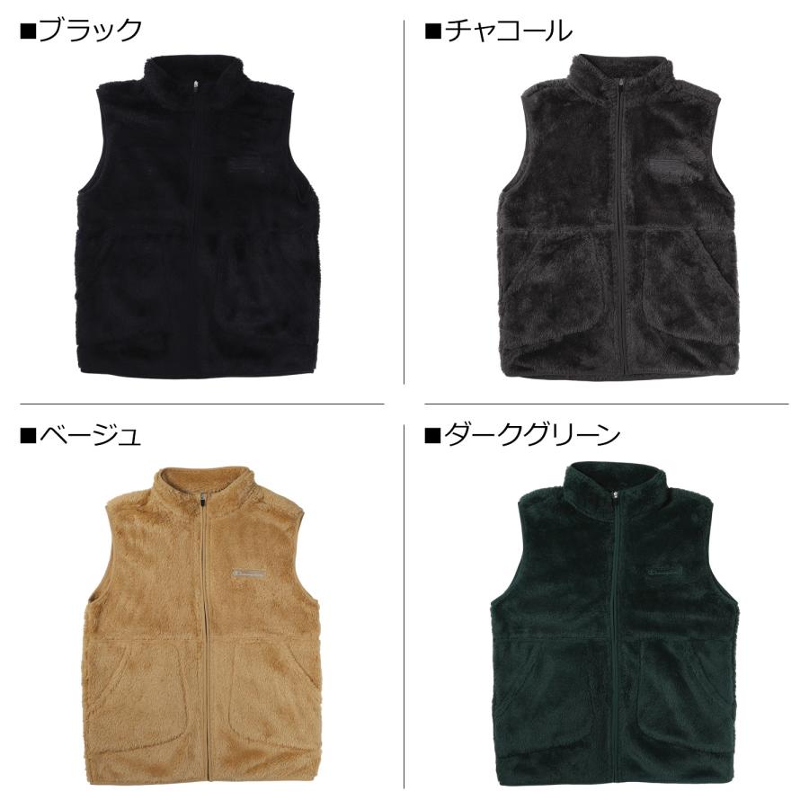 チャンピオン Champion ベスト フリース アウター メンズ ボア ZIP VEST ブラック グレー ベージュ グリーン 黒 C3-Y617｜sneak｜06