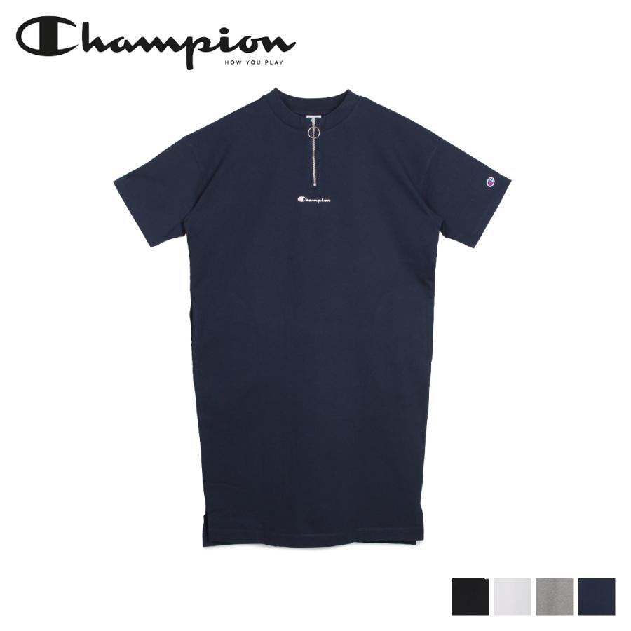 チャンピオン Champion ワンピース ミディアム 半袖 レディース Half Zip Onepiece ブラック ホワイト グレー ネイビー 黒 白 Cw R305 Chm Cw R305 スニークオンラインショップ 通販 Yahoo ショッピング