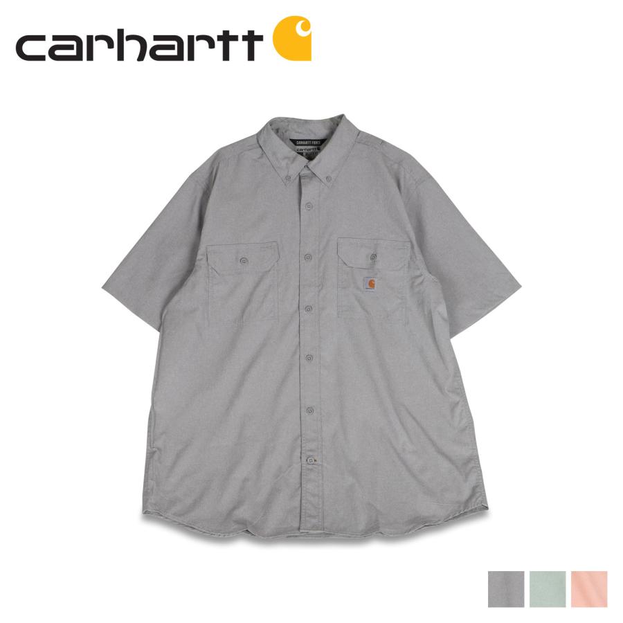 1年保証 カーハート グリーン ピンク グレー Short Lightweight Fit Relaxed Force メンズ 半袖 シャツ Carhartt 半袖 サイズ S Www Gatorheatandair Com