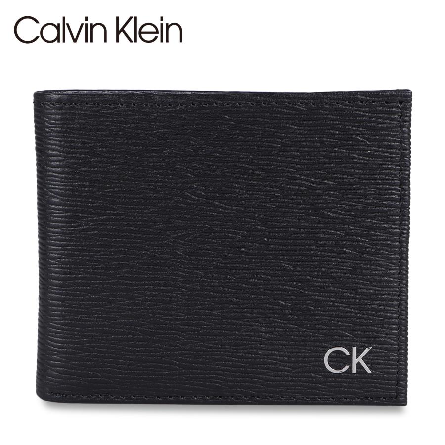 カルバンクライン Calvin Klein 財布 二つ折り財布 メンズ BILLFOLD WITH COIN POCKET ブラック 黒