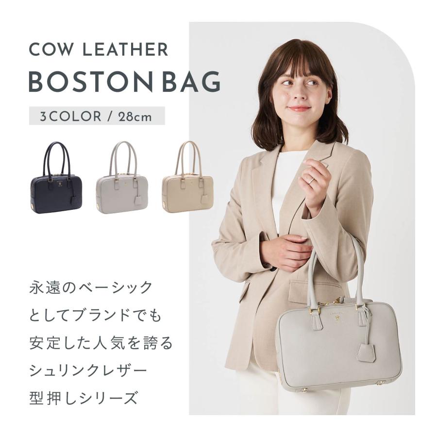 A.D.M.J. アクセソワ・ドゥ・マドモワゼル ボストンバッグ レディース 本革 小さめ グレー ネイビー ベージュ ACS01183の画像